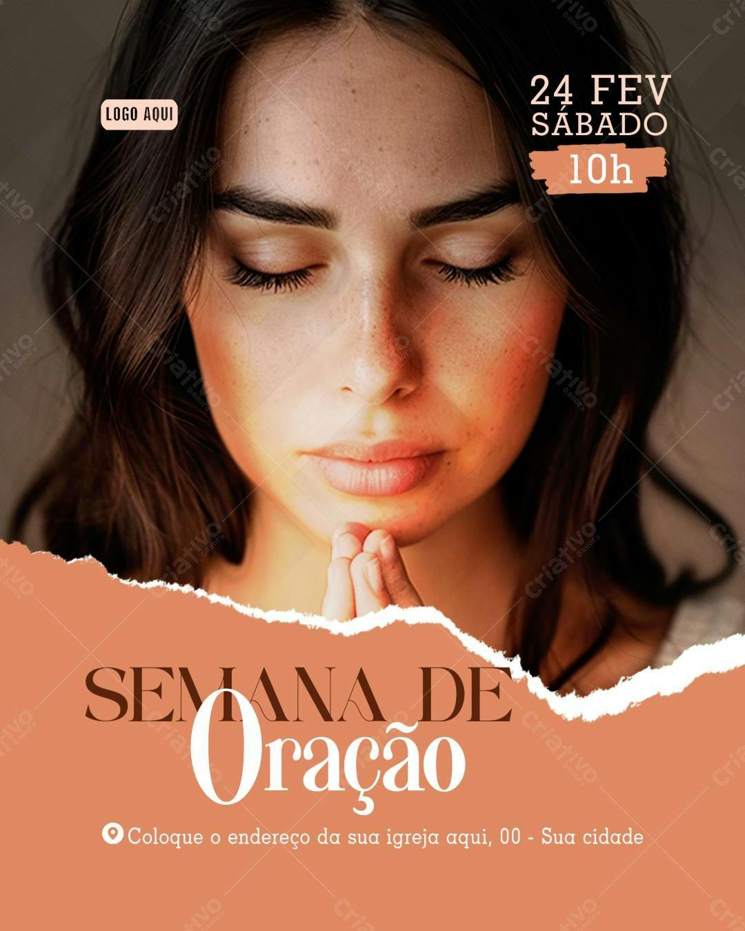 Flyer para Semana de Oração PSD Editável