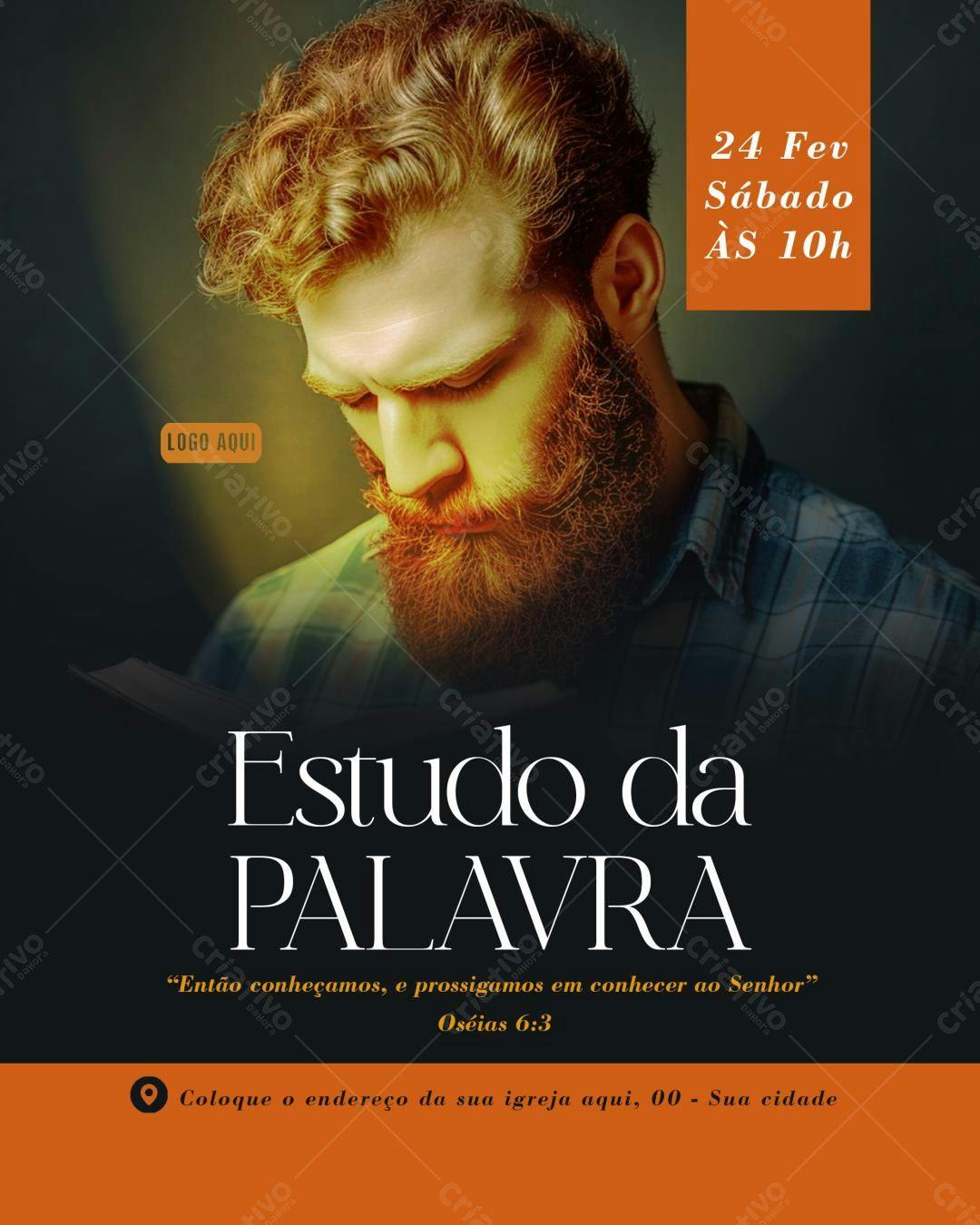 Flyer para Estudo Bíblico PSD Editável