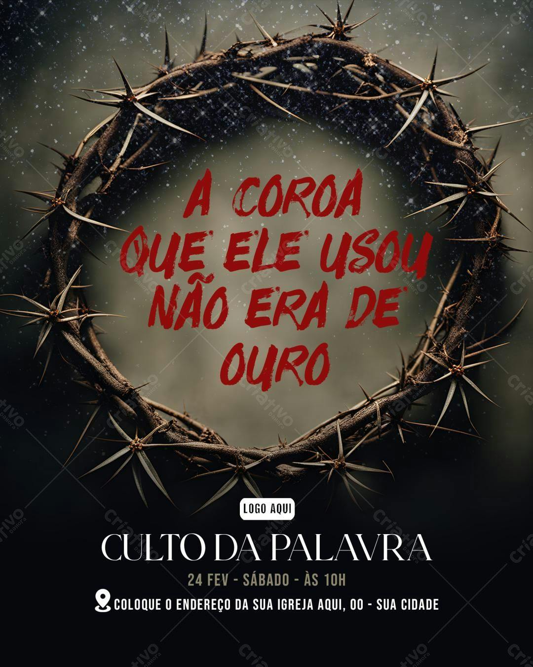 Flyer para Culto da Palavra PSD Editável