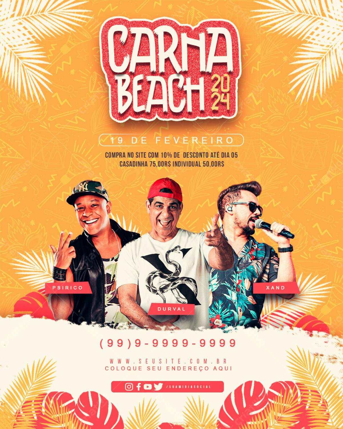 Flyer Carna Beach 2024 PSD Editável
