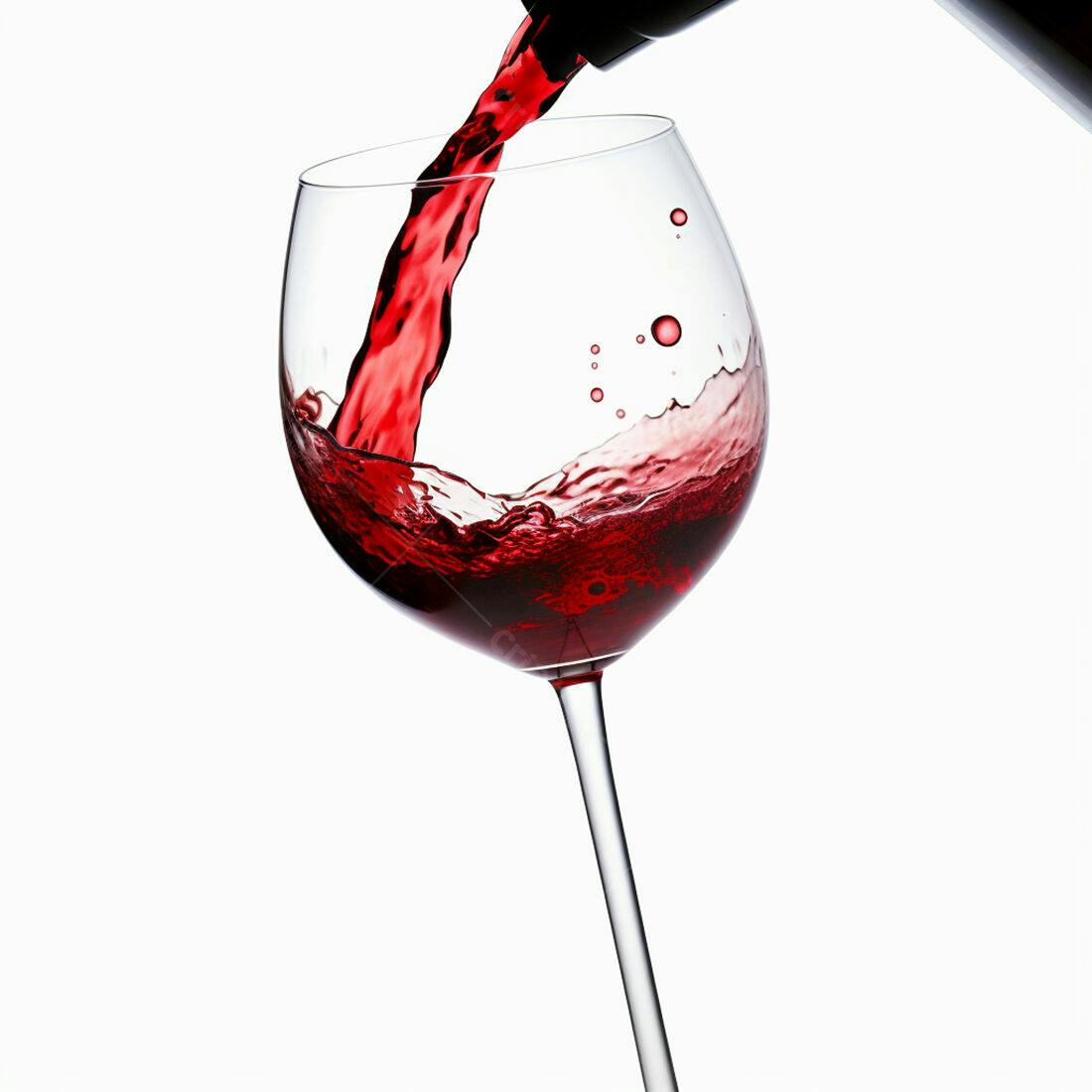 Vinho tinto sendo servido em taça