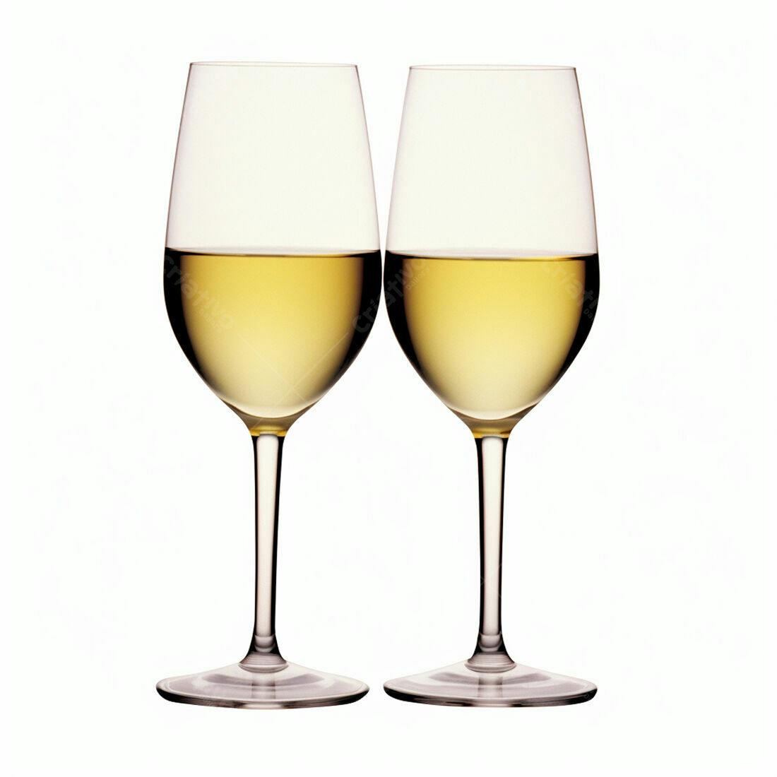 Duas taças de vinho branco