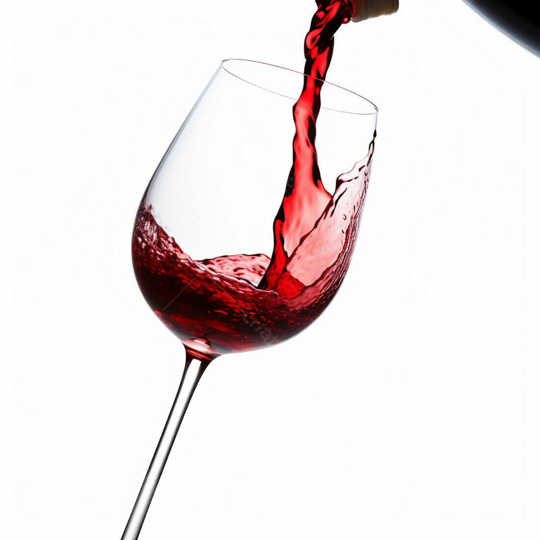 Vinho tinto sendo servido em taça