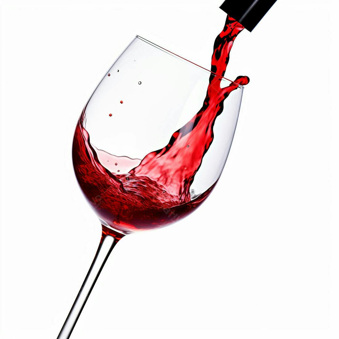 Vinho tinto sendo servido em taça