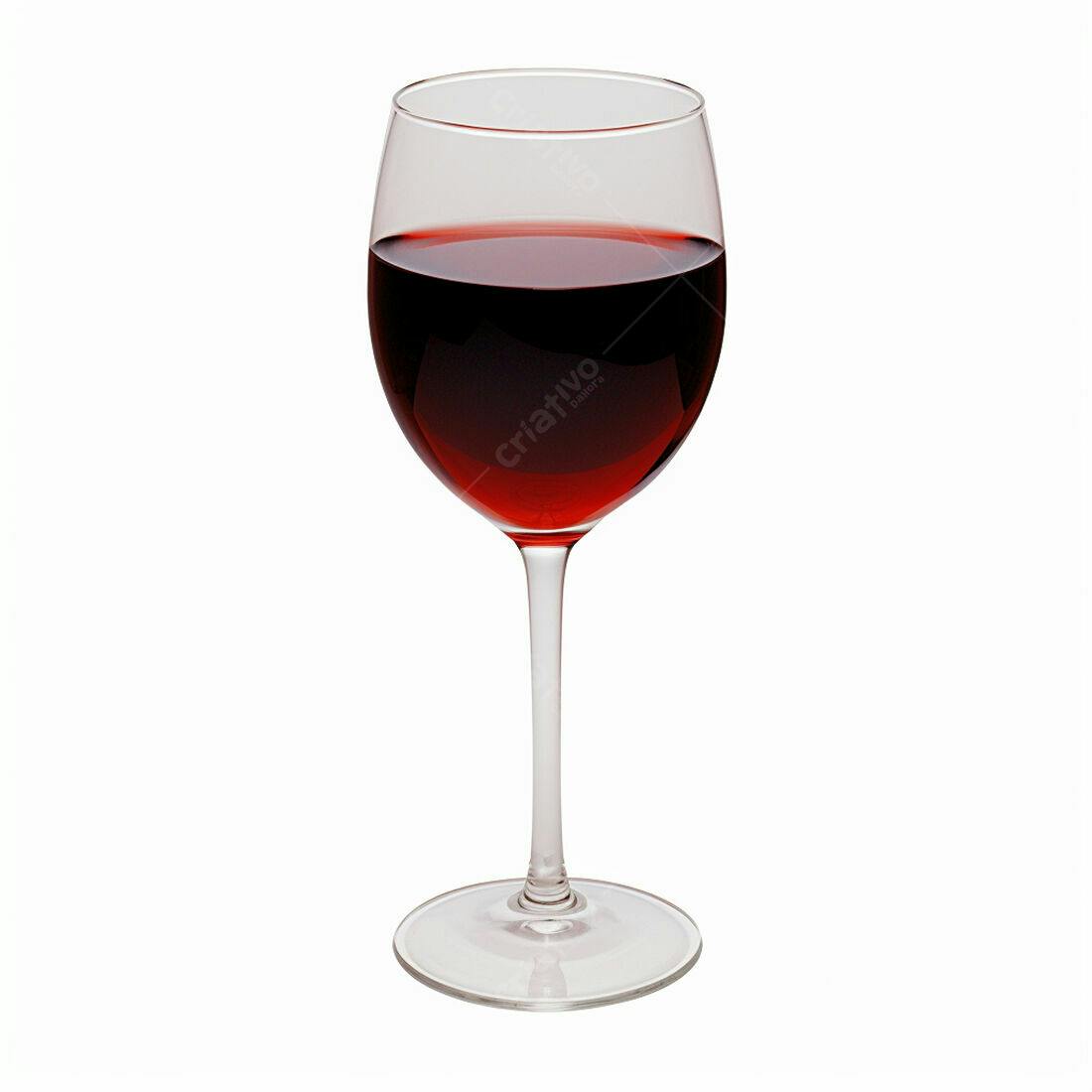 Taça de vinho tinto sobre fundo branco
