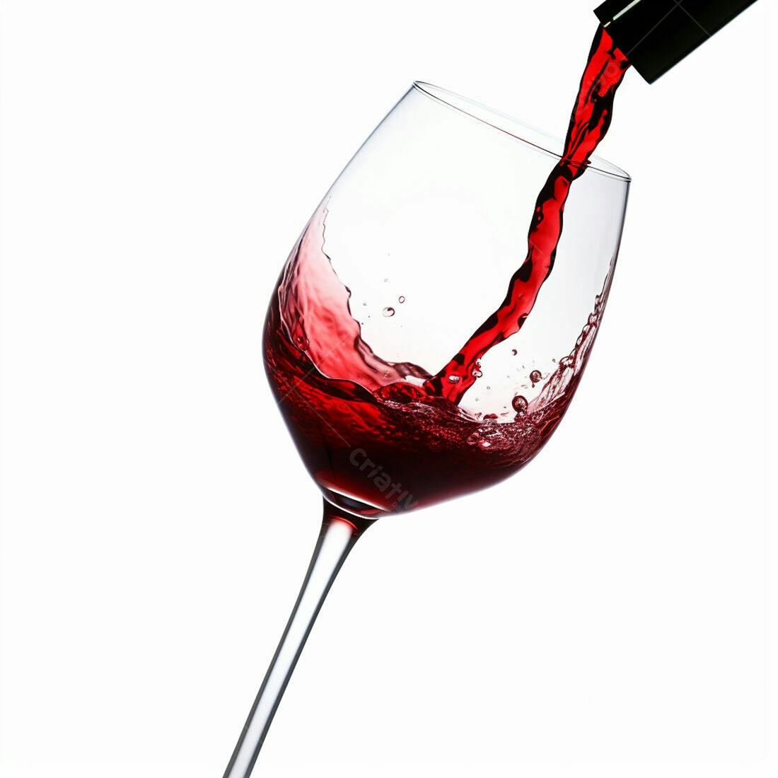 Vinho tinto sendo servido em taça