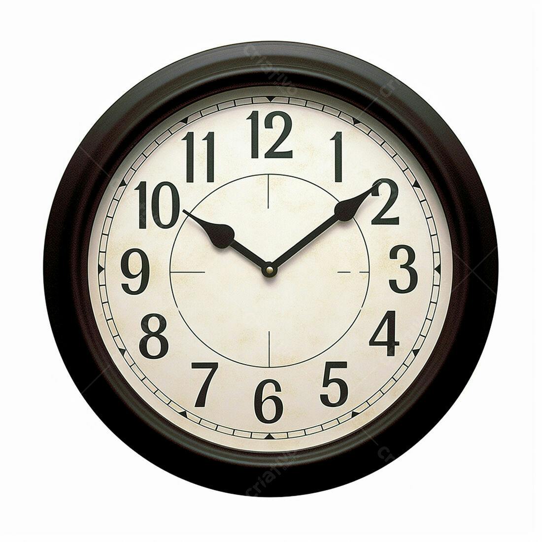 Relógio de parede vintage preto e creme