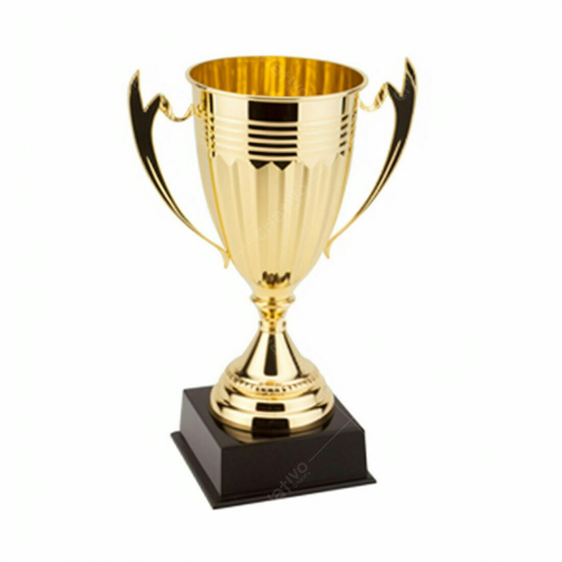 Troféu dourado com base preta