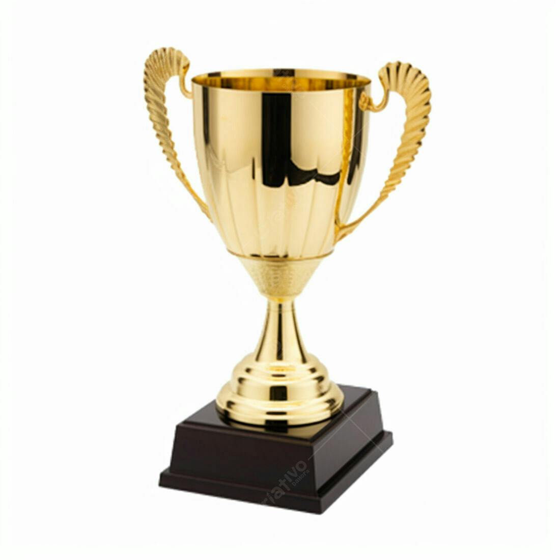 Troféu dourado com base escura