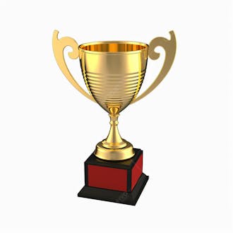 Troféu de ouro taça campeão vitória sobre fundo branco isolado