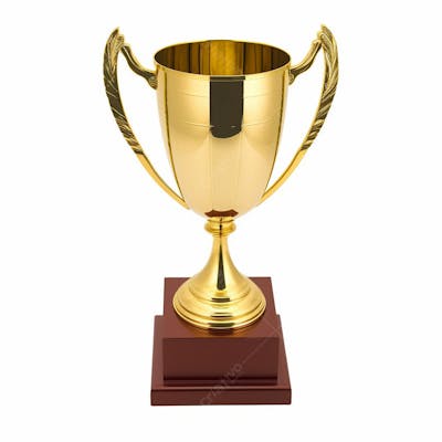 Troféu De Ouro Taça Campeão Vitória Sobre Fundo Branco Isolado (12)