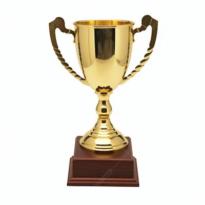 Troféu De Ouro Taça Campeão Vitória Sobre Fundo Branco Isolado (13)