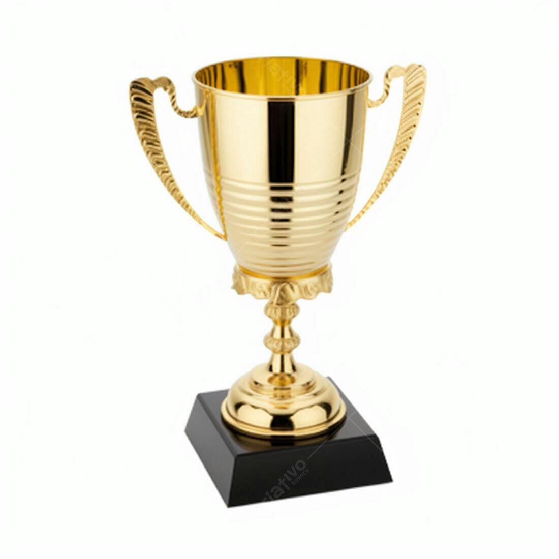 Troféu dourado com base preta