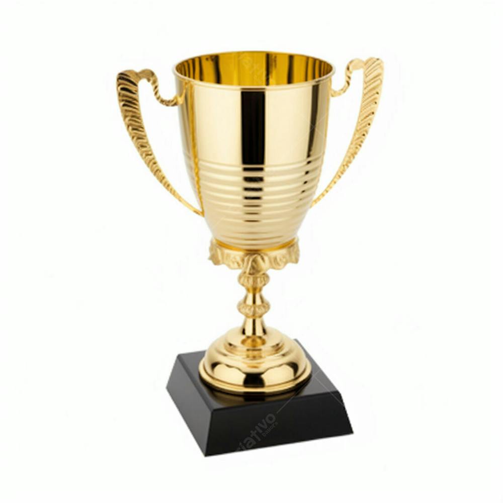 Troféu De Ouro Taça Campeão Vitória Sobre Fundo Branco Isolado (18)