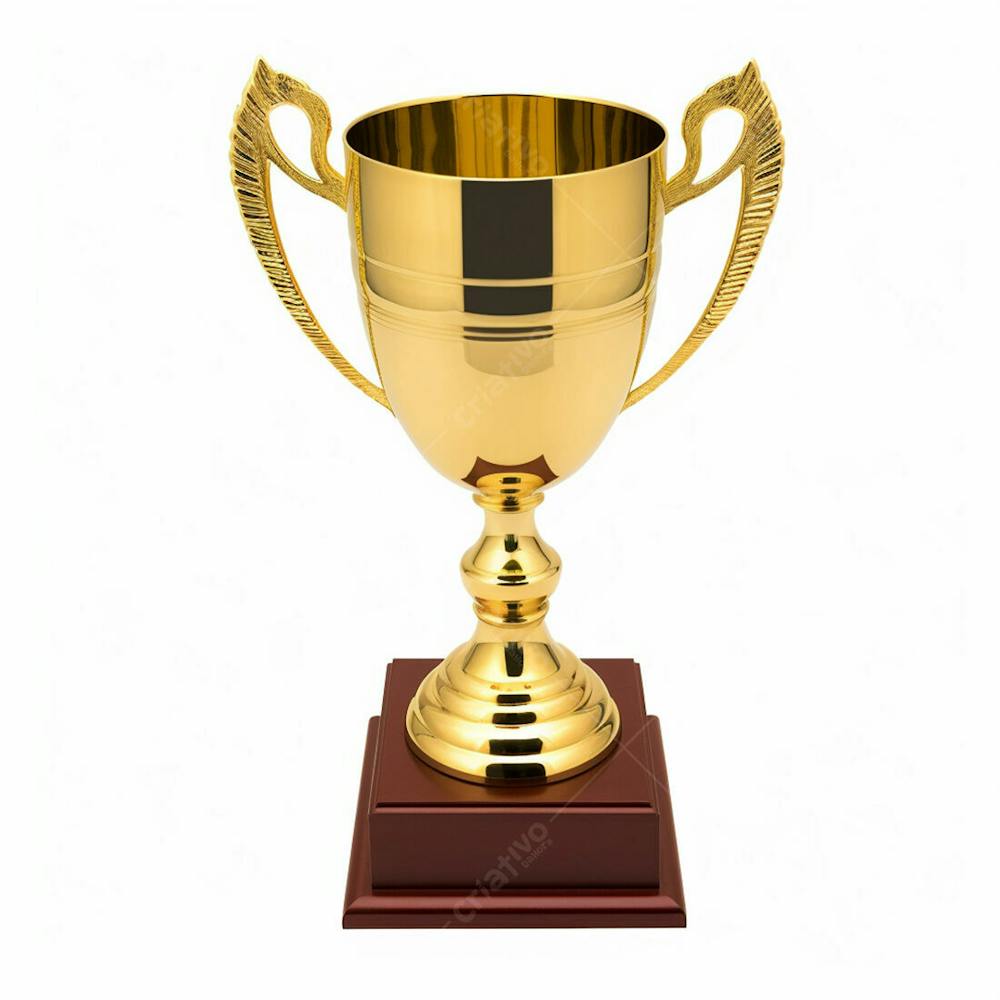 Troféu De Ouro Taça Campeão Vitória Sobre Fundo Branco Isolado (20)