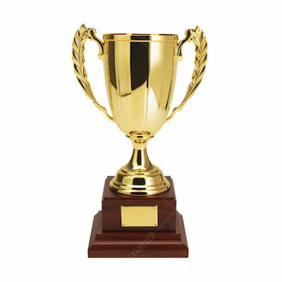 Troféu De Ouro Taça Campeão Vitória Sobre Fundo Branco Isolado (21)