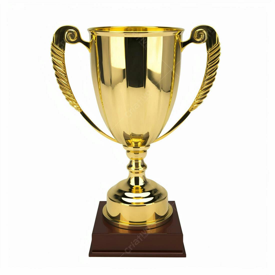 Troféu dourado com base marrom