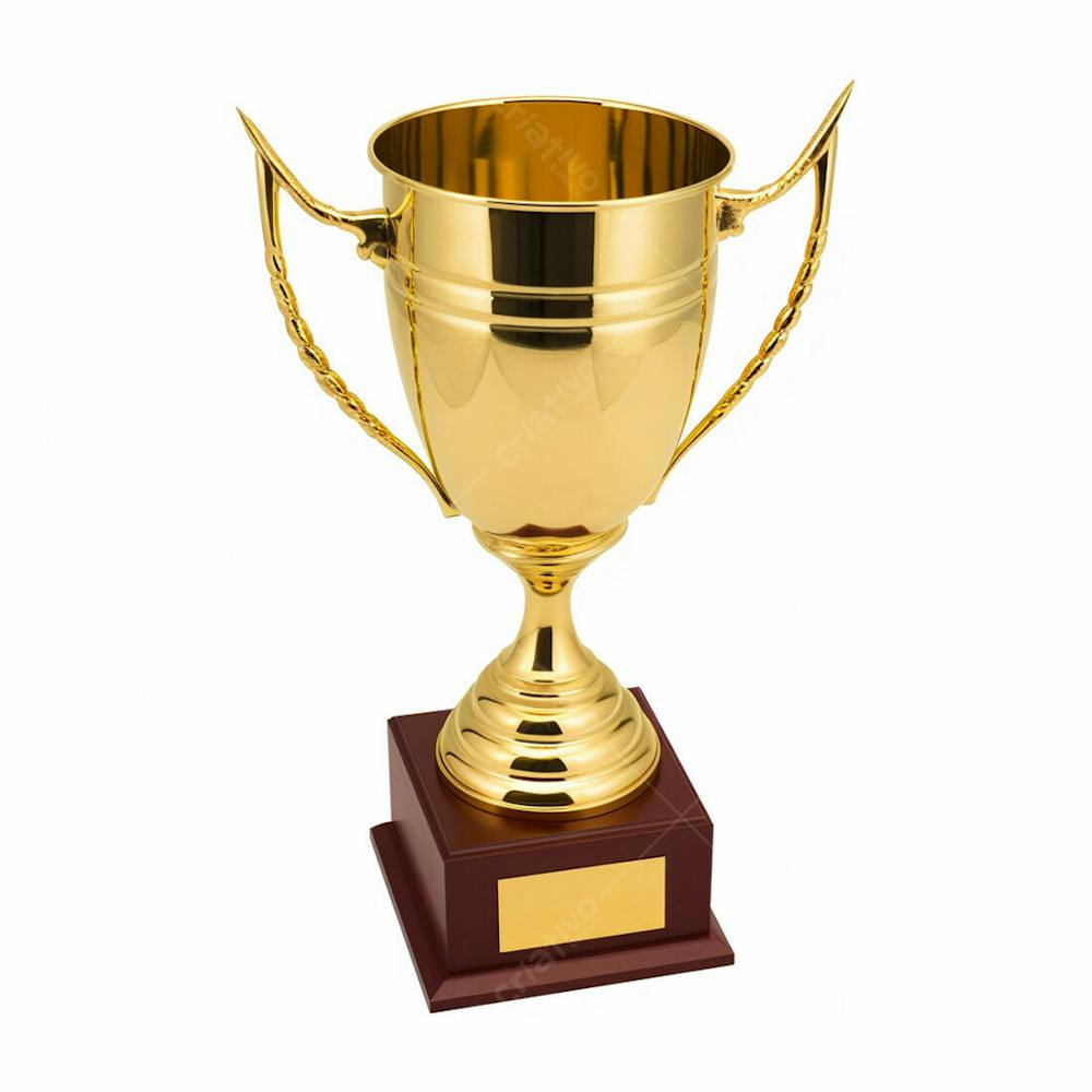 Troféu De Ouro Taça Campeão Vitória Sobre Fundo Branco Isolado (41)