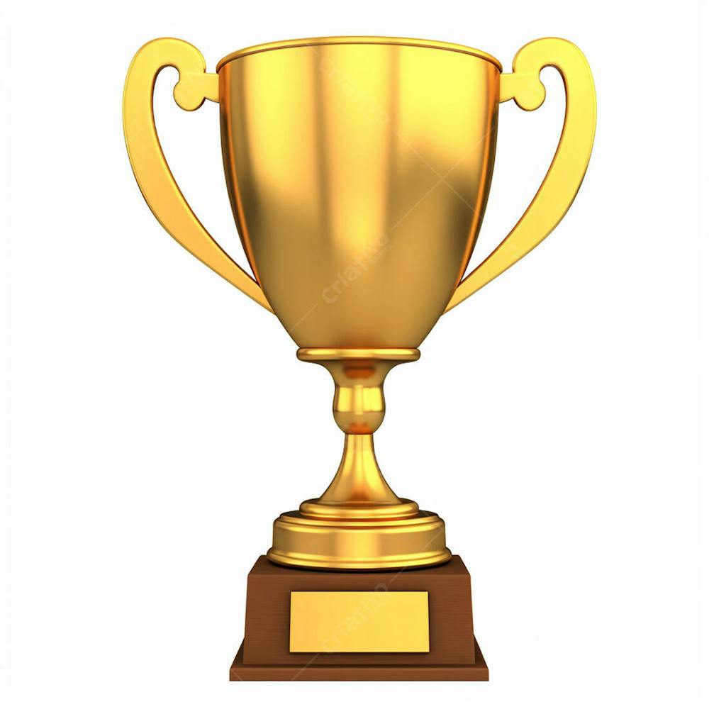 Troféu De Ouro Taça Campeão Vitória Sobre Fundo Branco Isolado (43)