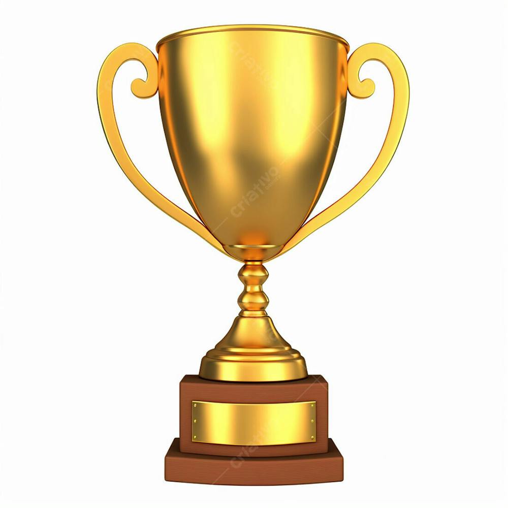 Troféu De Ouro Taça Campeão Vitória Sobre Fundo Branco Isolado (47)