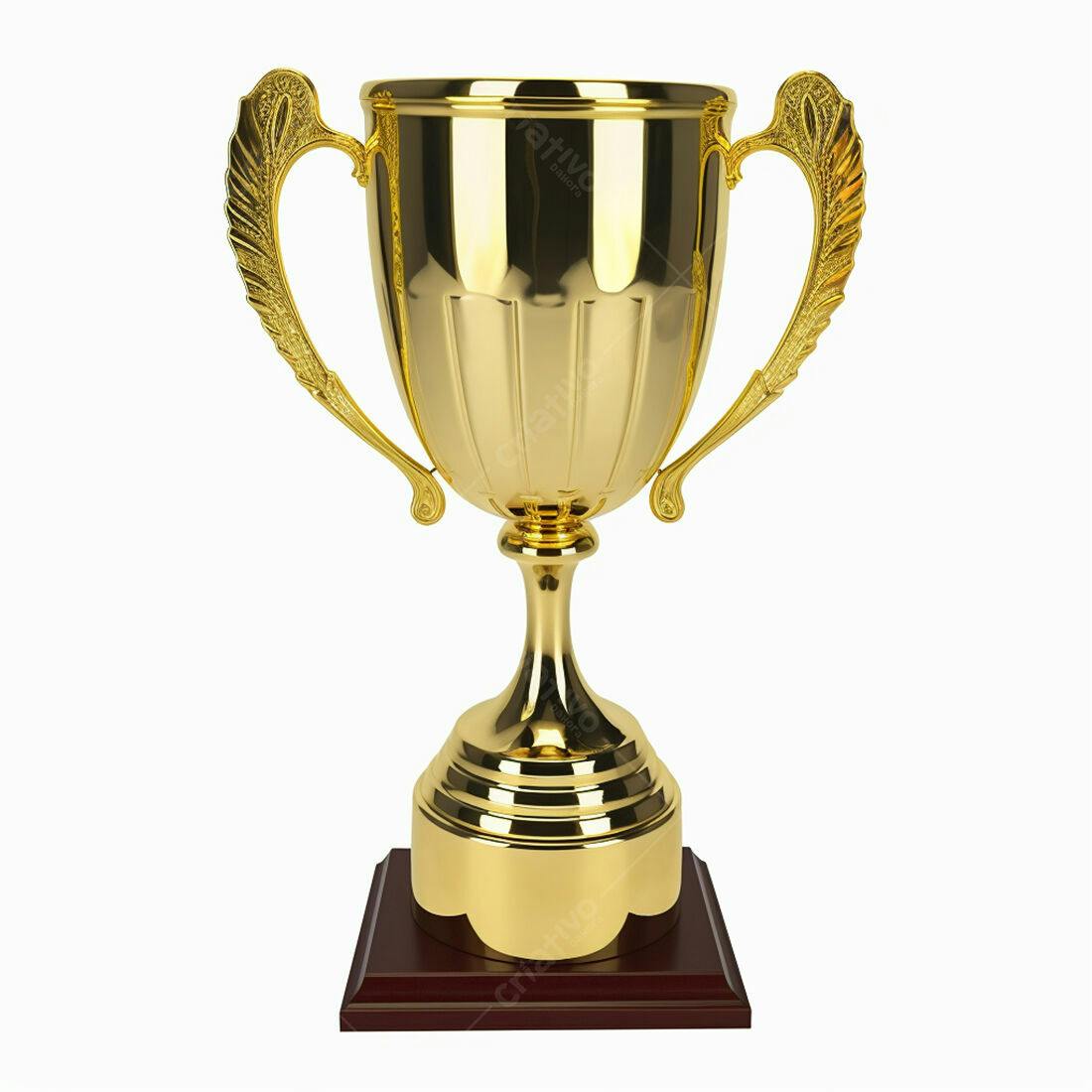 Troféu dourado com base escura