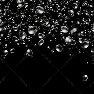 Overlay de bolhas sobre fundo preto imagem grátis