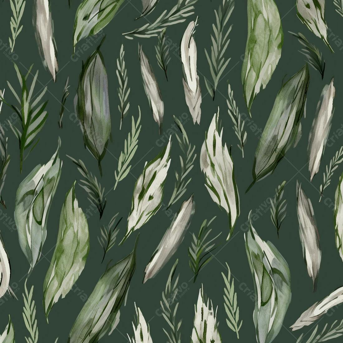 Textura Folhas Verde e Bege para Fundo