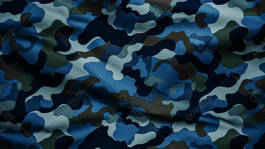 Textura tecido camuflado azul para fundo