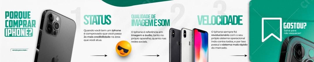 Banner Iphone: Status, Qualidade e Velocidade PSD Editável