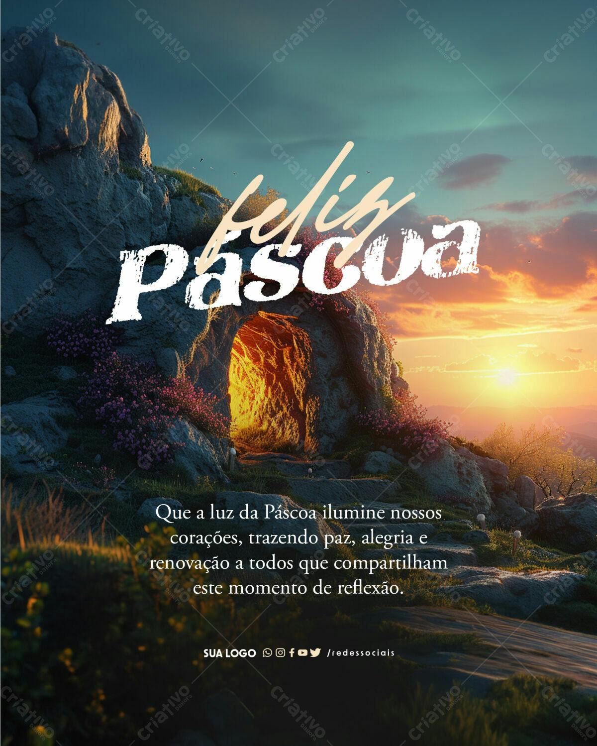 Post para Páscoa PSD Editável