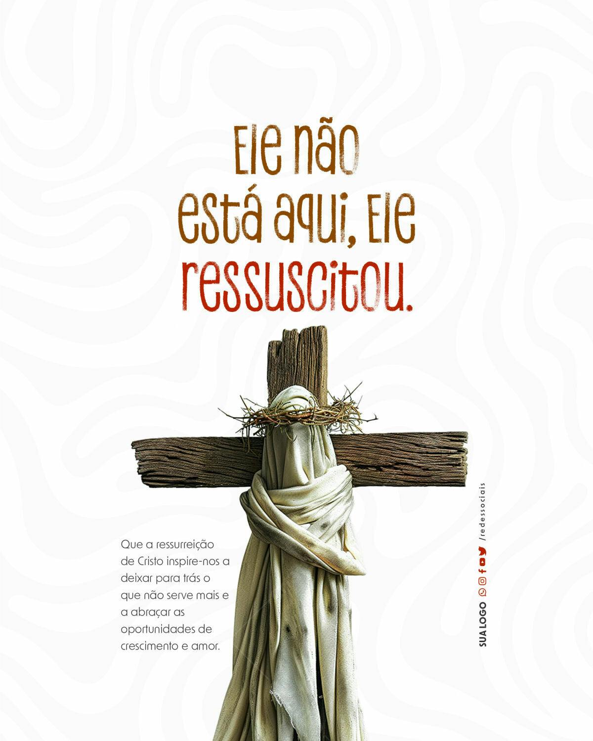 Imagem Religiosa Páscoa PSD Editável