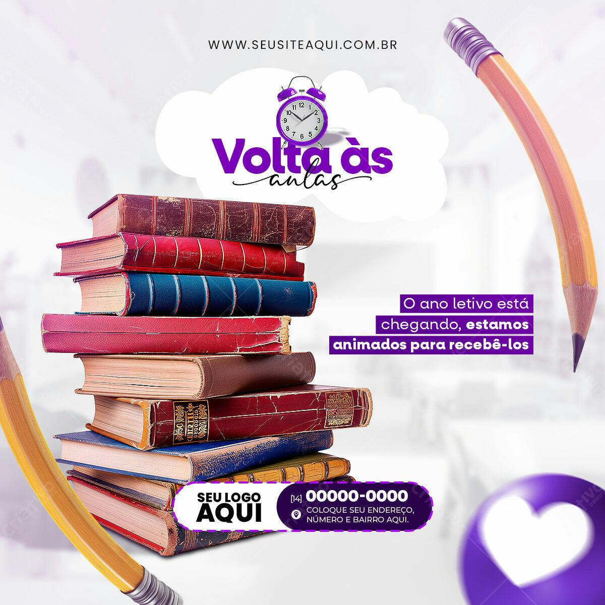 Flyer Volta às Aulas PSD Editável