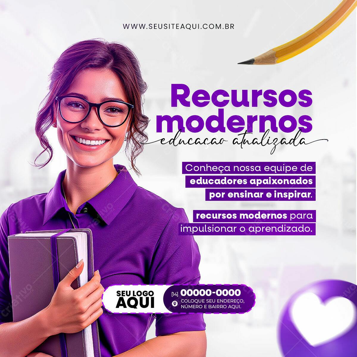 Post para Educação Moderna PSD Editável