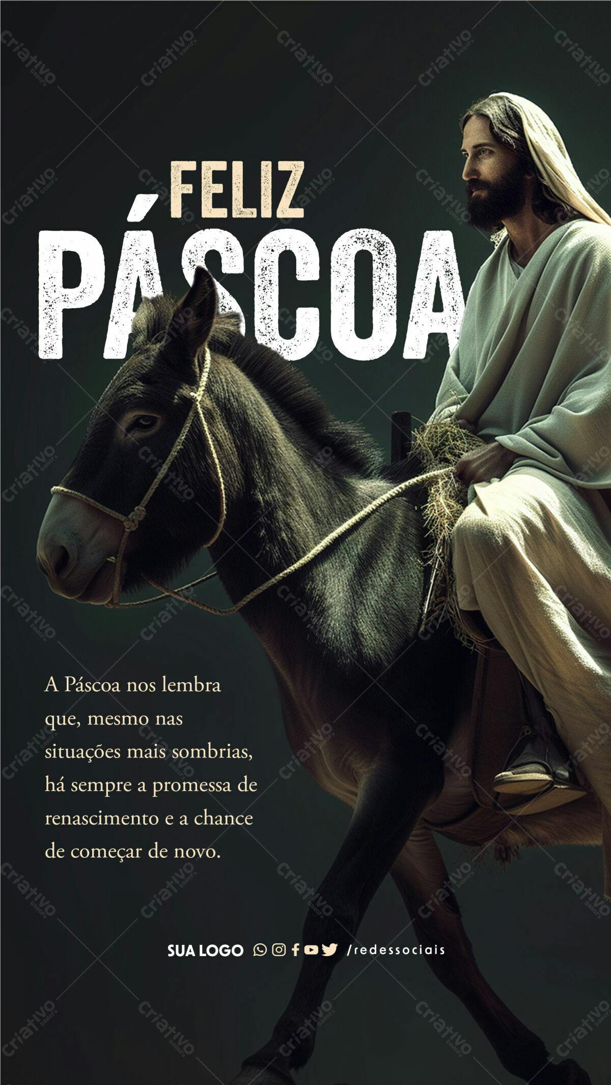 Flyer Páscoa Jesus Jumento PSD Editável