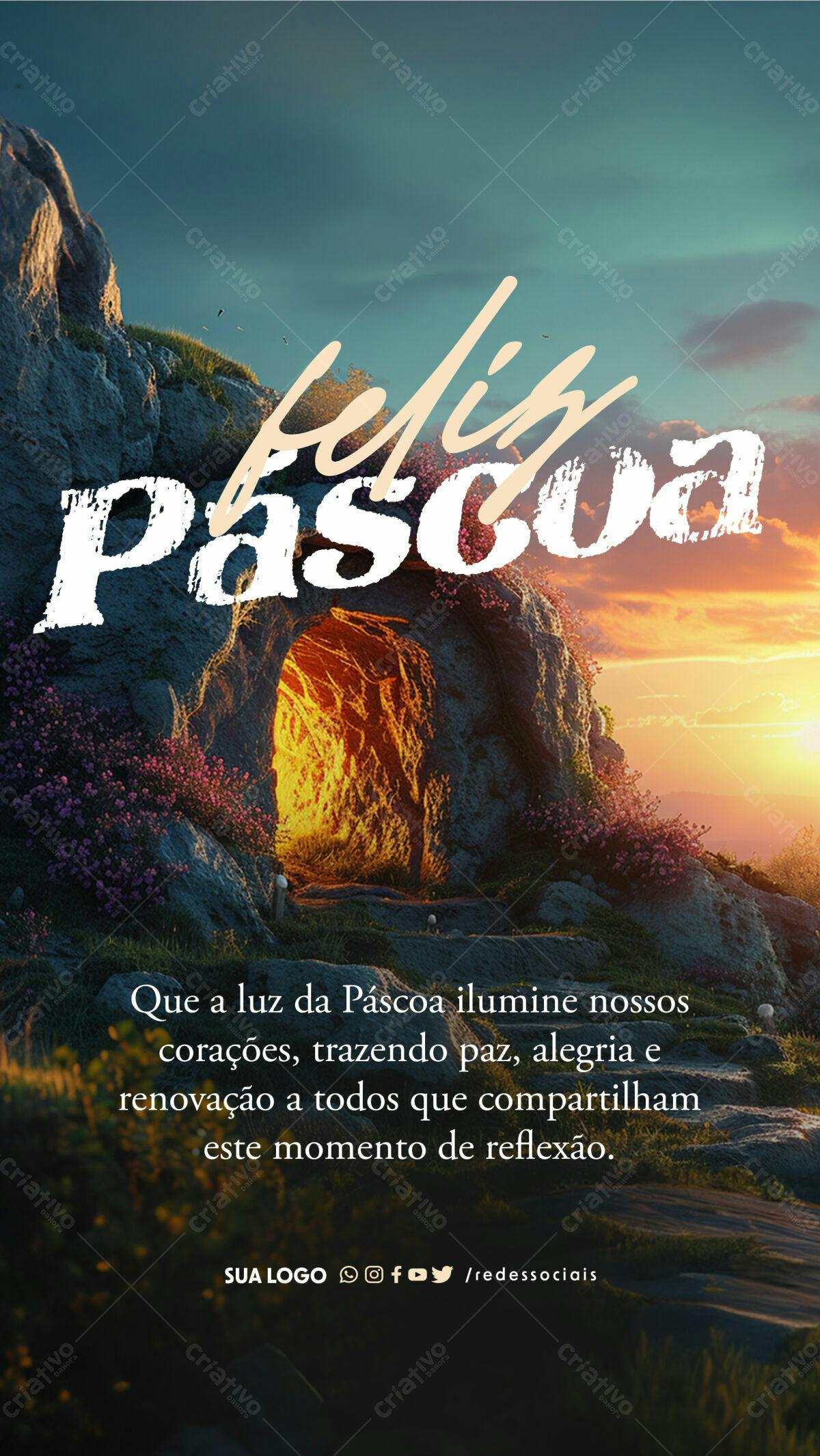 Flyer para Páscoa PSD Editável