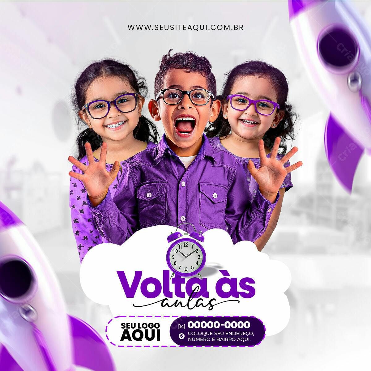 Flyer Volta às Aulas PSD Editável