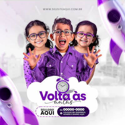 VOLTA ÀS AULAS | MATRÍCULAS ABERTAS | ESCOLA | PSD EDITÁVEL