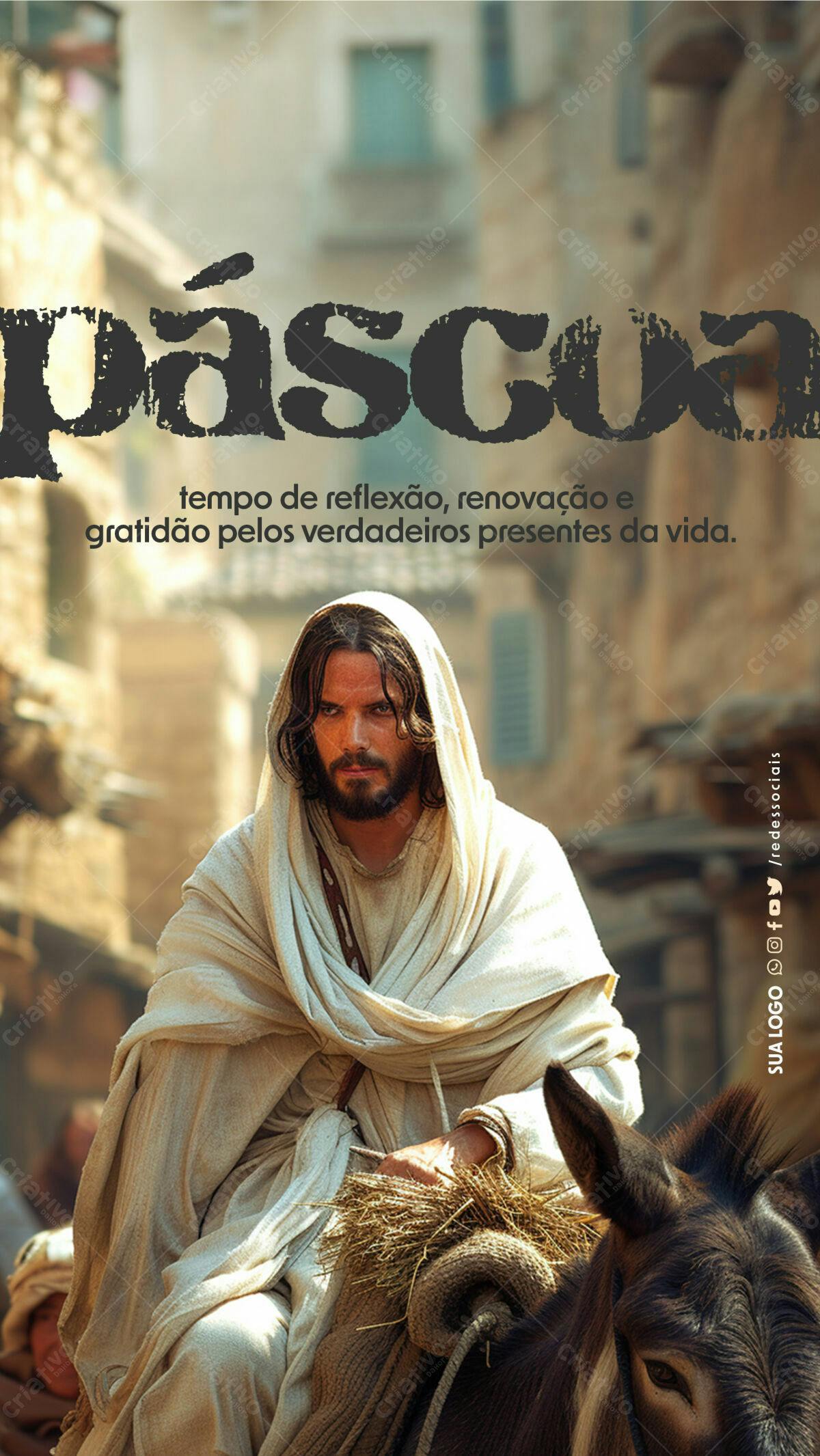 Flyer Páscoa Religioso PSD Editável