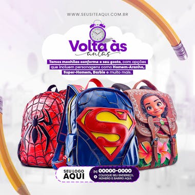 Volta às aulas | matrículas abertas | escola | psd editável