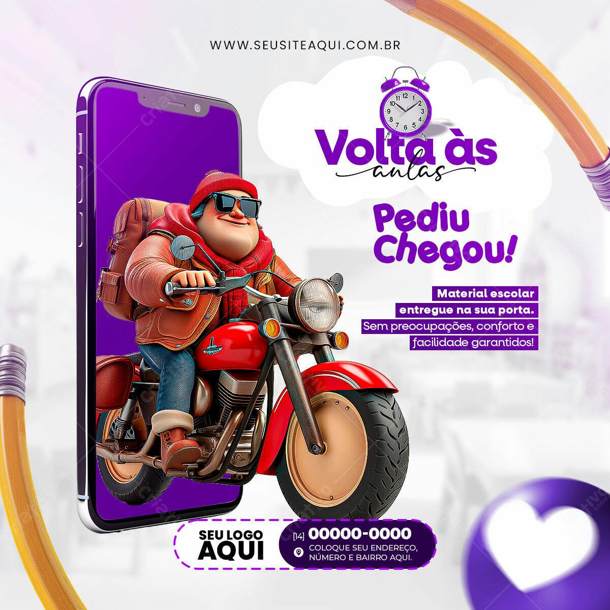Flyer Volta às Aulas PSD Editável