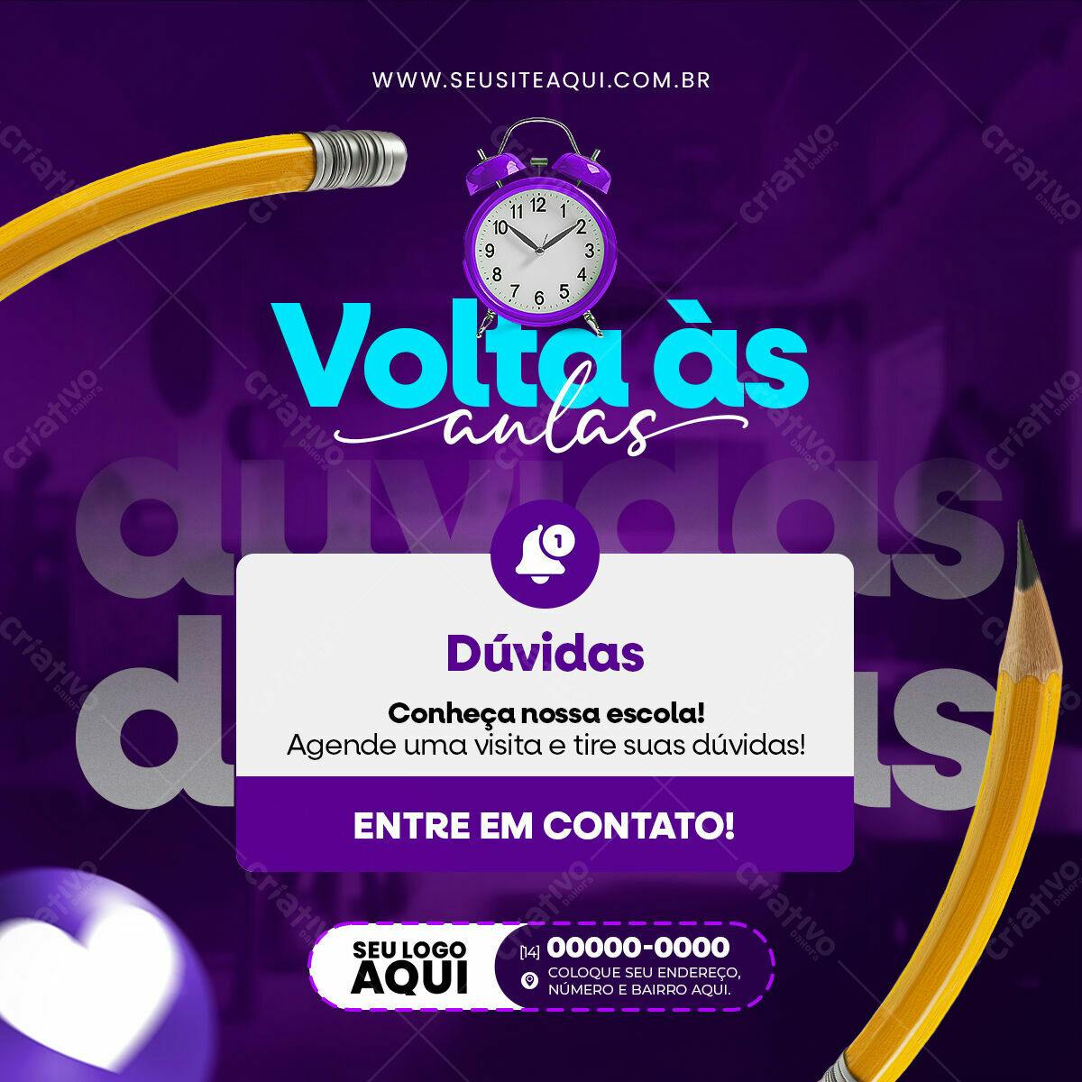 Postagem Volta às Aulas PSD Editável