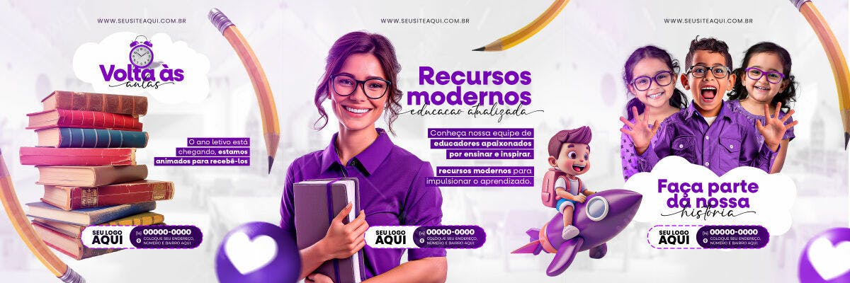 Banner Volta às Aulas PSD Editável