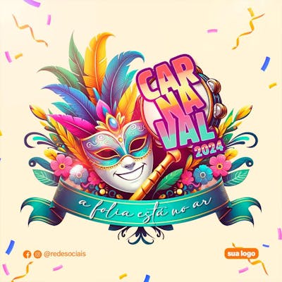 Carnaval 2024 Selo 3D Para Composição Psd