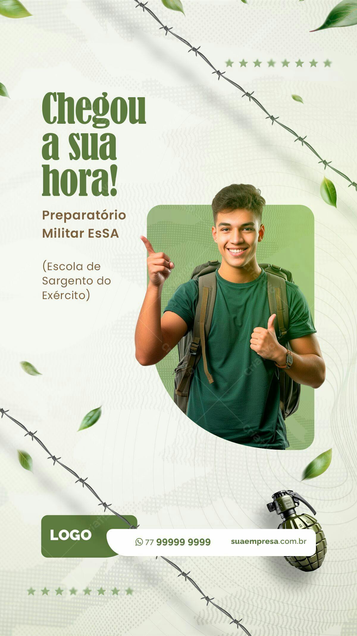 Flyer Preparatório Militar EsSA PSD Editável