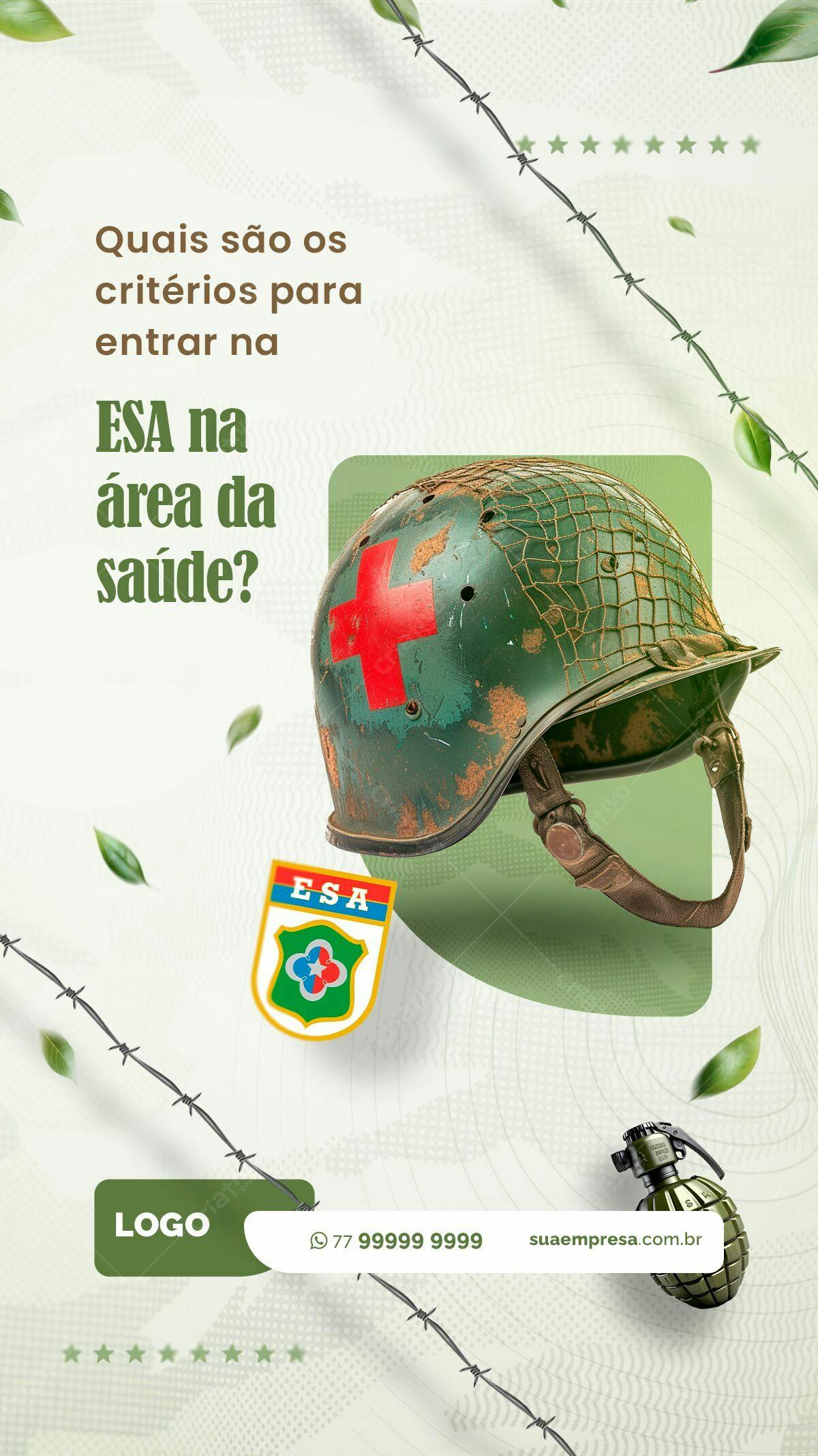 Flyer Recrutamento ESA na Área da Saúde PSD Editável