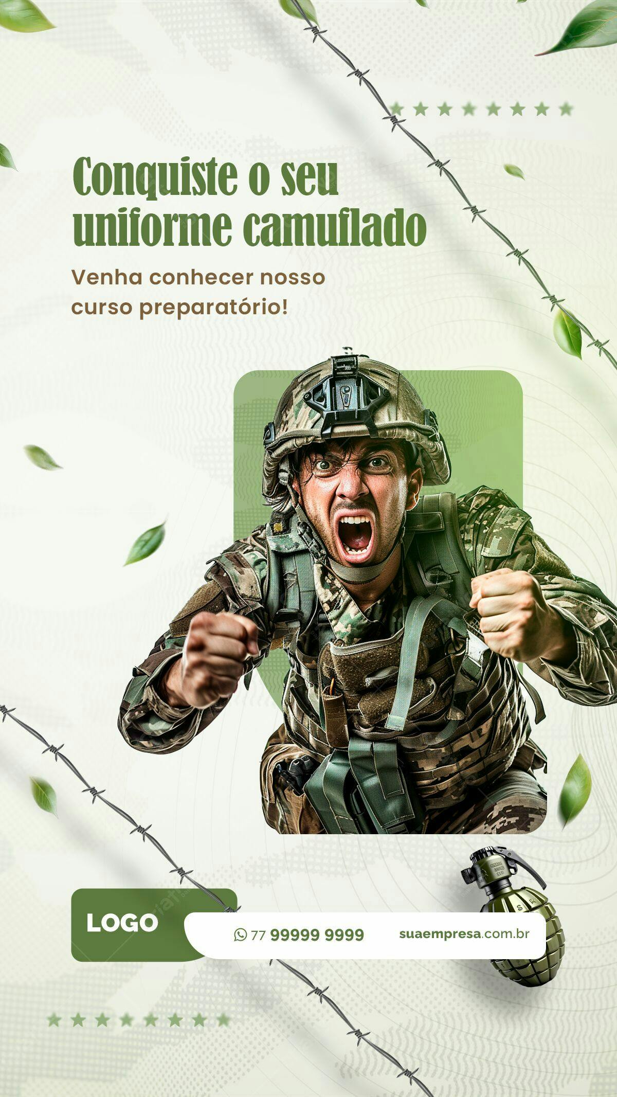 Flyer Curso Preparatório Militar PSD Editável