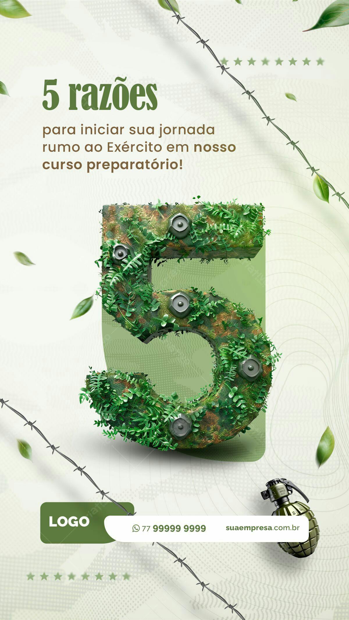 Flyer Curso Preparatório Exército PSD Editável