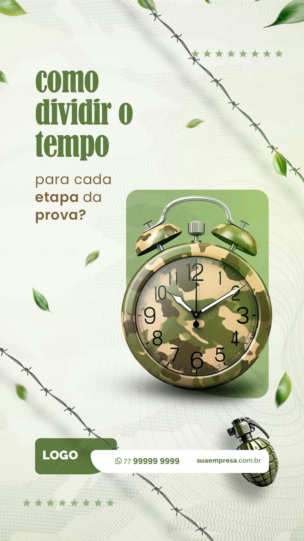 Flyer Gestão de Tempo para Provas PSD Editável