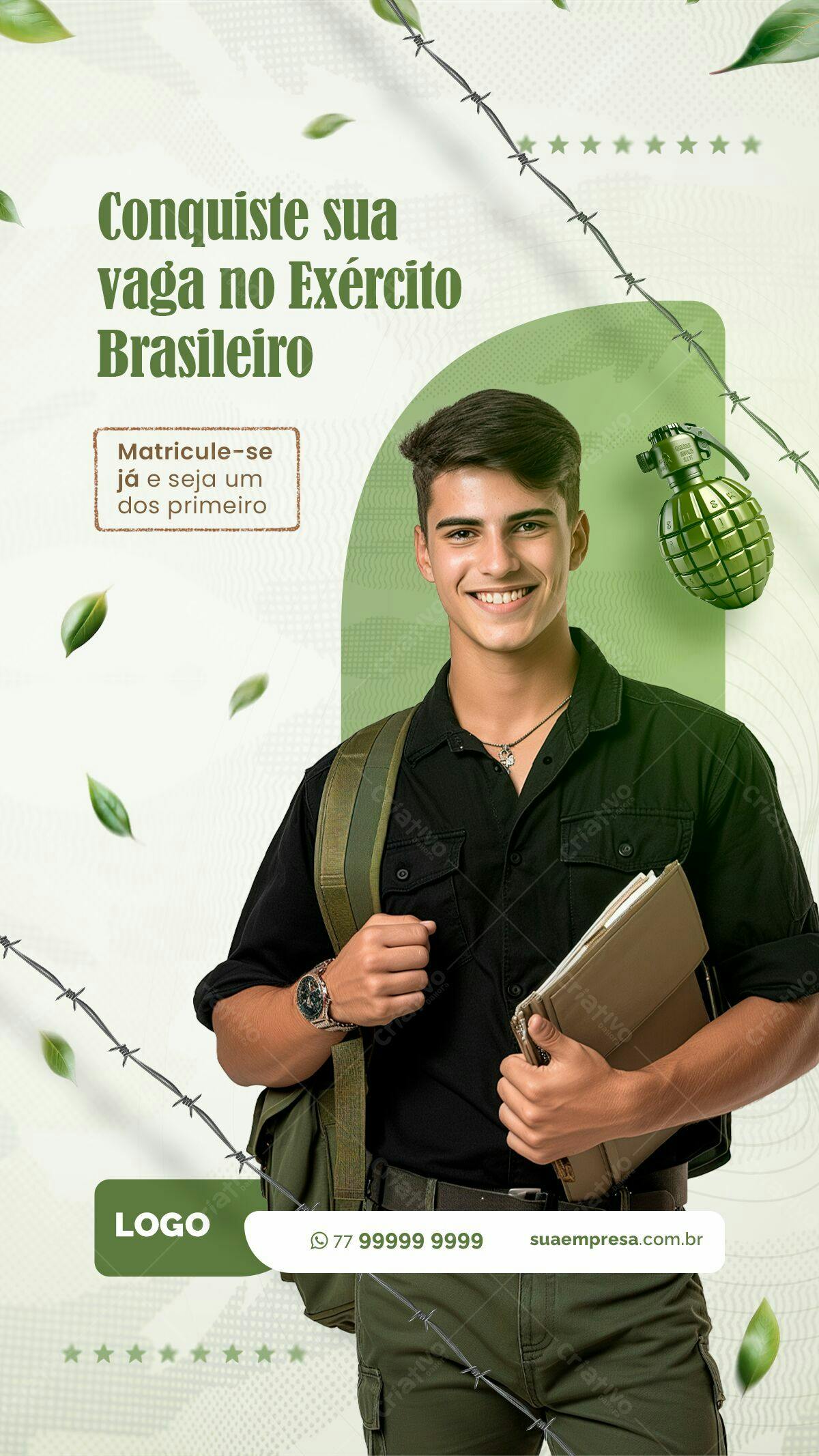 Flyer para Recrutamento Exército Brasileiro PSD Editável