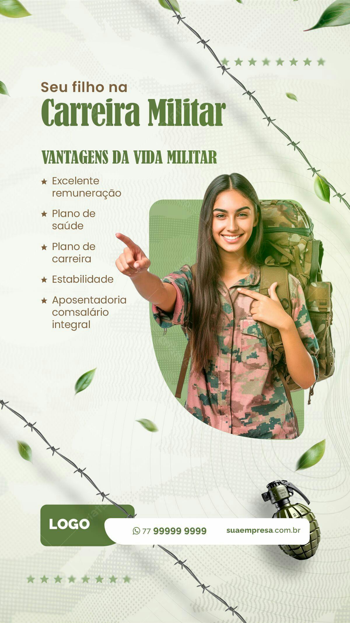 Flyer Carreira Militar PSD Editável